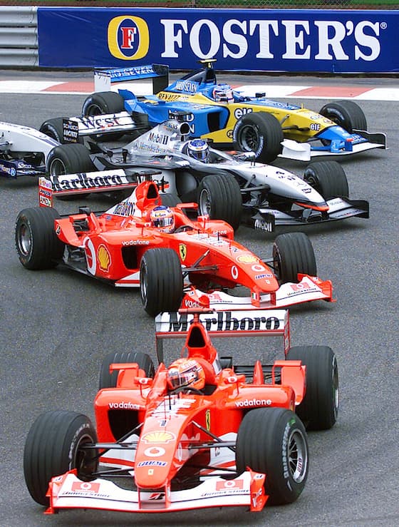 Le due Ferrari in testa