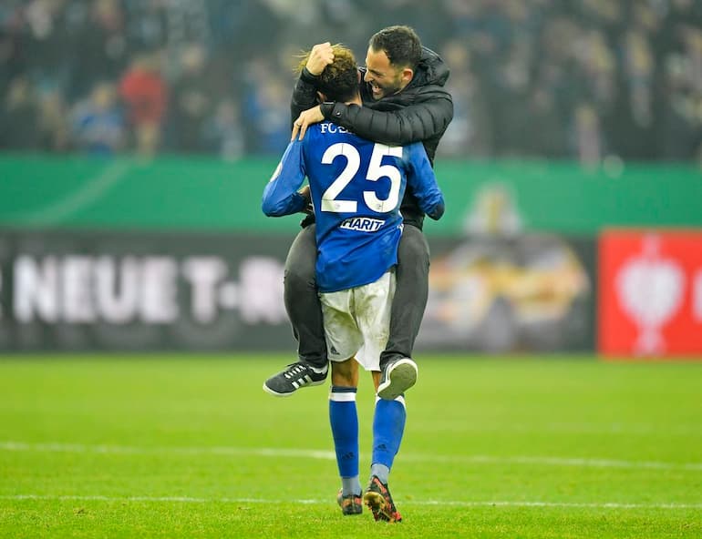 Domenico Tedesco festeggia con Amine Harit!