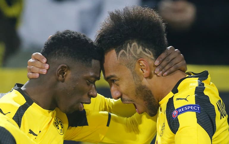 Ousmane Dembele e Pierre-Emerick Aubameyang 