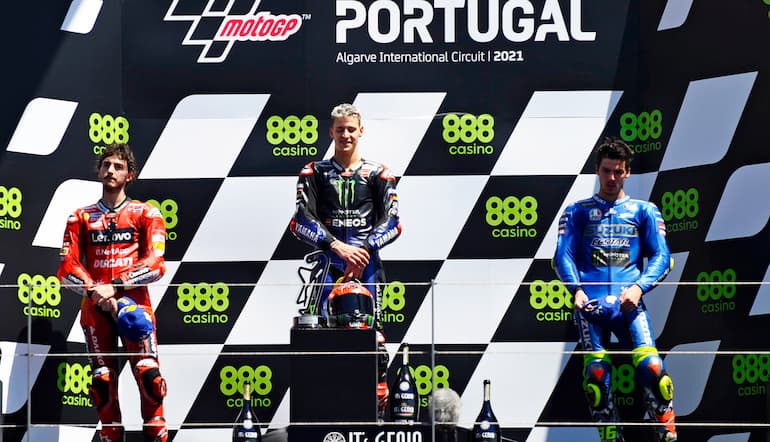 Il podio del Motogp 888 del Portogallo 2021