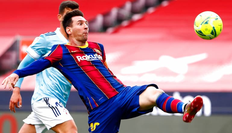 Messi con la maglia del Barcellona!