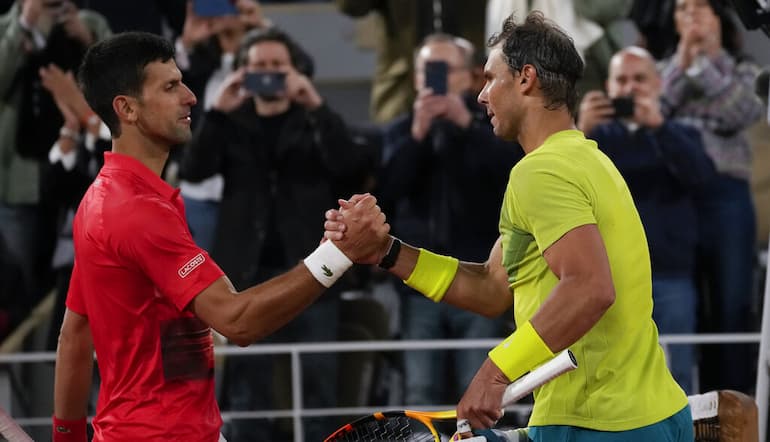 Il saluto tra i due campioni!