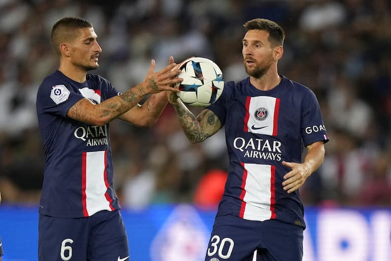 Verratti con Messi