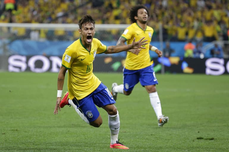 L'esultanza brasiliana all'esordio nel 2014!