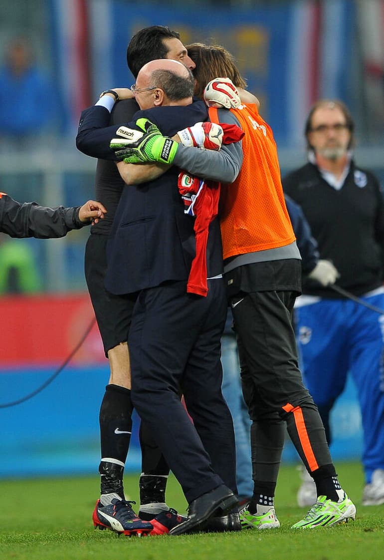 L'abbraccio a Genova con Buffon