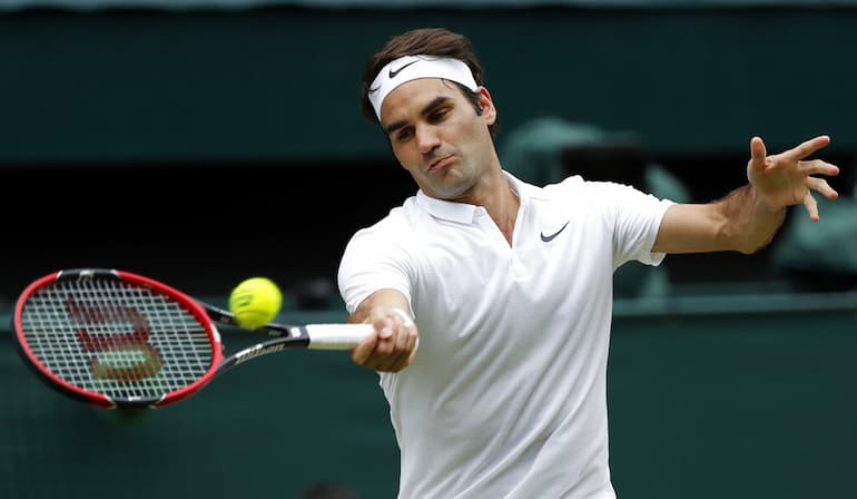 Federer con la racchetta Wilson!