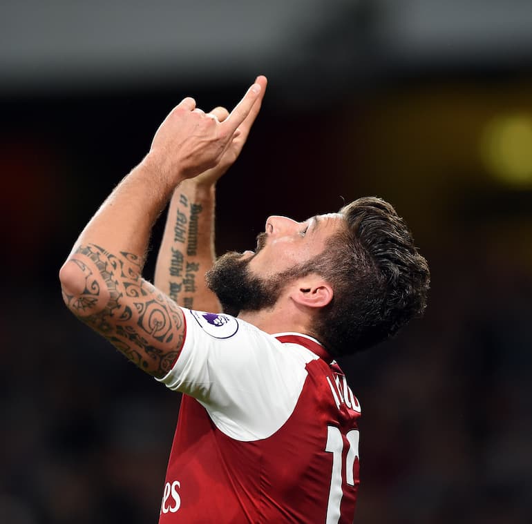 Giroud con i Gunners