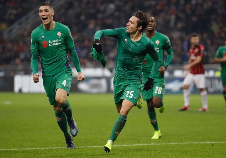 Chiesa festeggia un gol a San Siro!