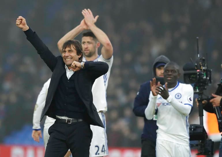 Antonio Conte festeggia una vittoria del suo Chelsea!