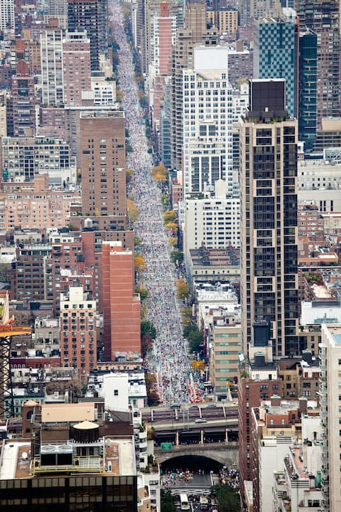 Un'immagine dall'alto della Maratona