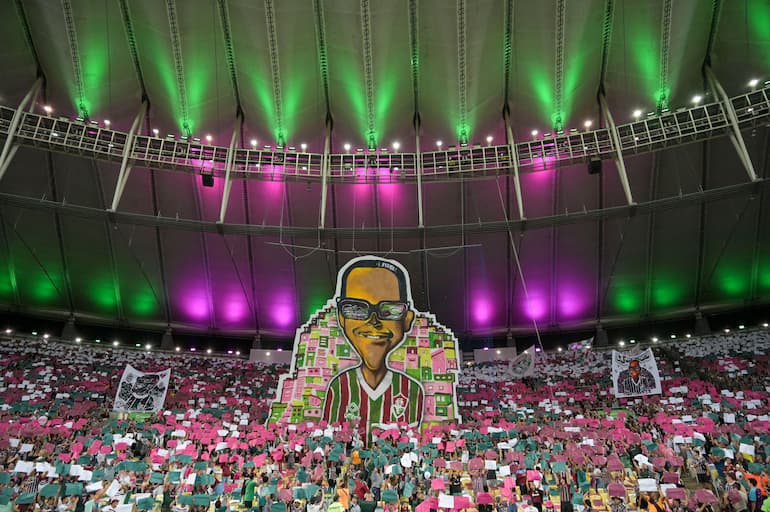La coreografia dei tifosi del Fluminense