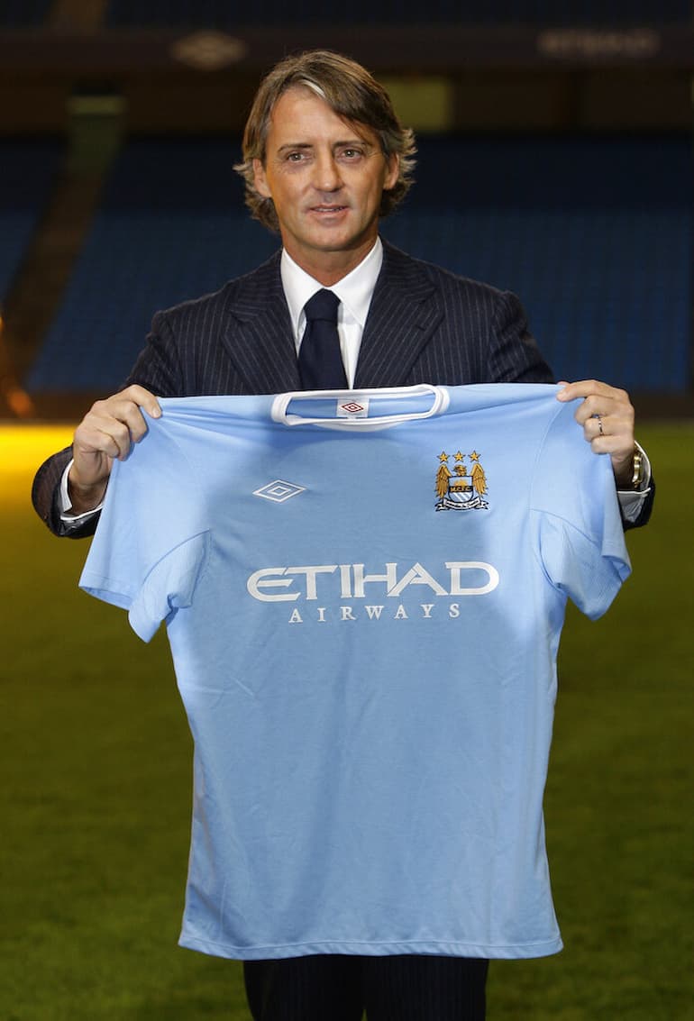 Mancini nel giorno della presentazione con il City!