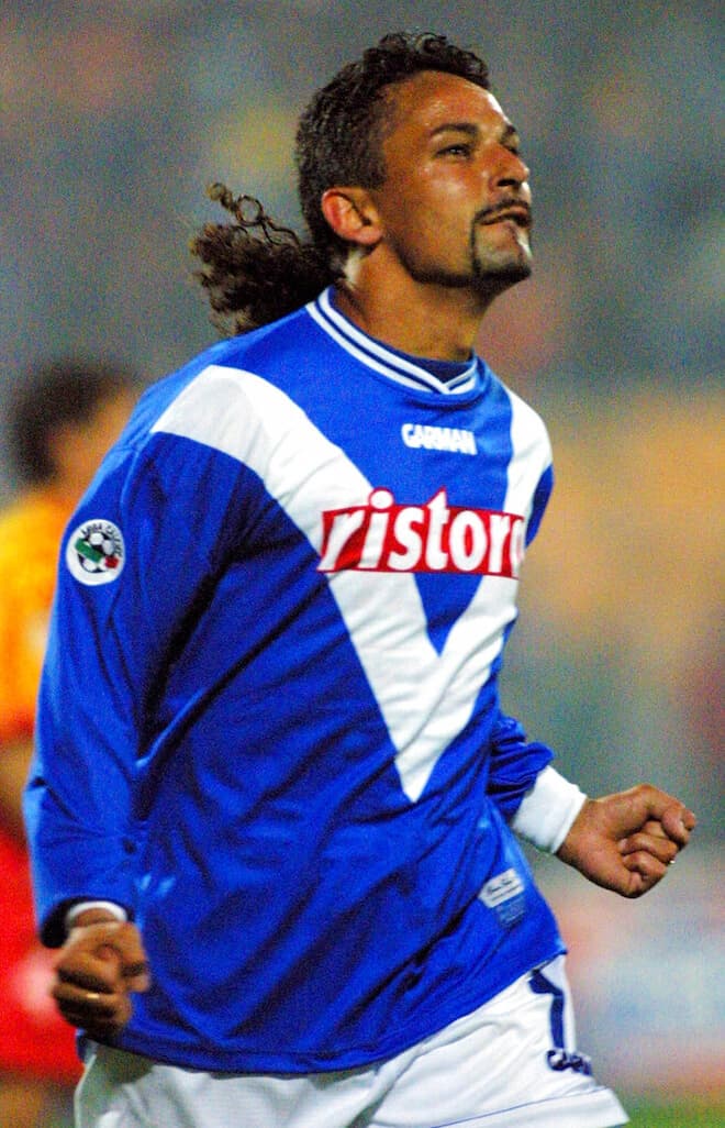 Baggio con la maglia del Brescia!