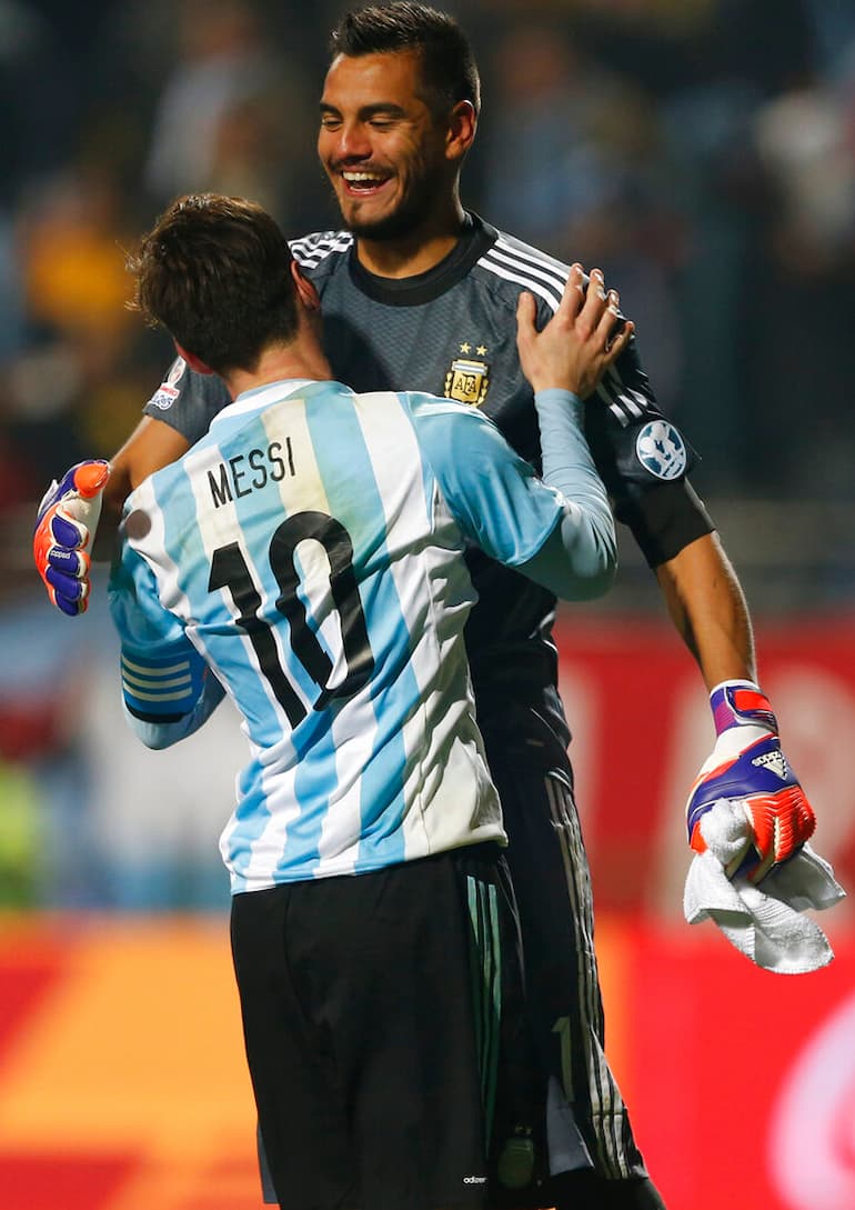 Romero con Messi