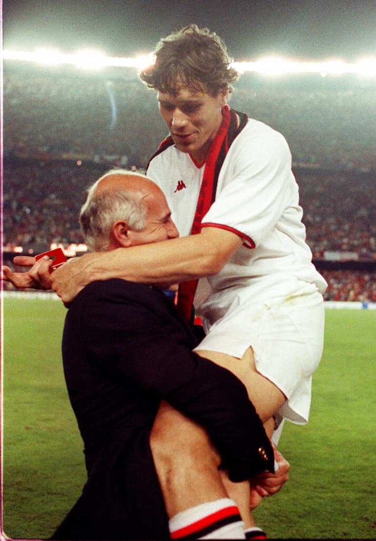Sacchi con Van Basten, il miglior giocatore della storia del Milan!