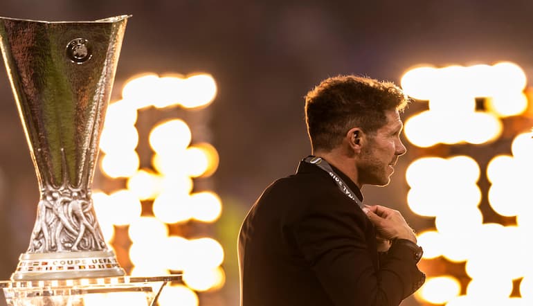 Simeone con l'Europa League 2018