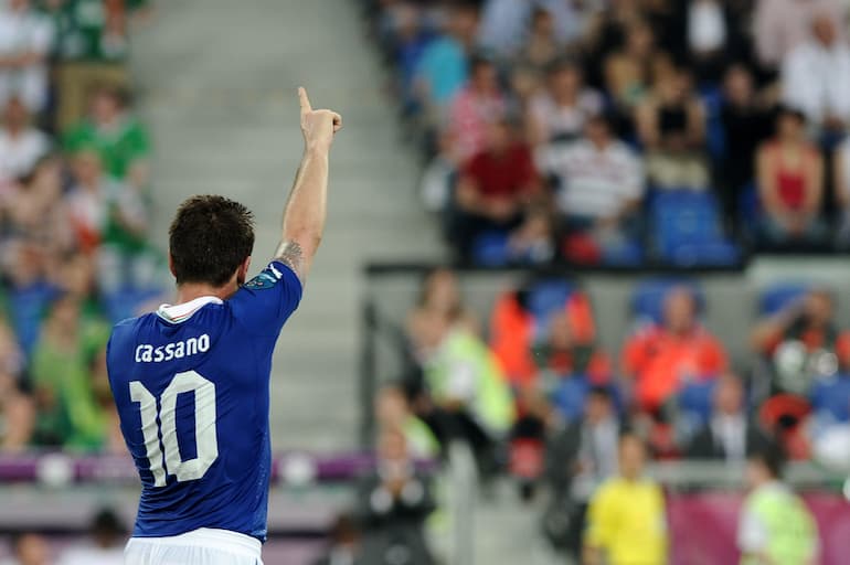 Antonio Cassano con la 10 della Nazionale