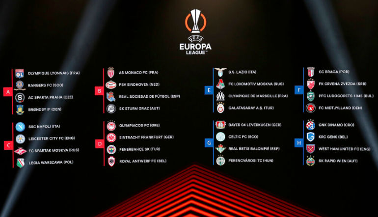 I nuovi gruppi di Europa League