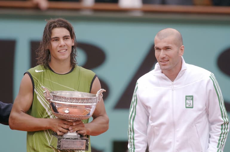 Nadal con l'altra leggenda Zidane