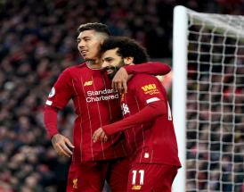 Salah e Firmino festeggiano un gol ad Anfield!