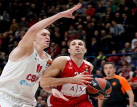 Andrea Cinciarini della Olimpia Milano in una notte europea contro il CSKA!