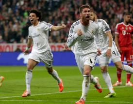 Sergio Ramos in gol contro il Bayern nel 2014