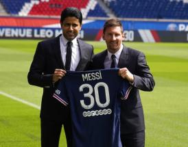 Al-Khelaifi con Messi