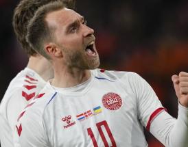 L'esultanza di Eriksen, di nuovo in gol con la Danimarca!