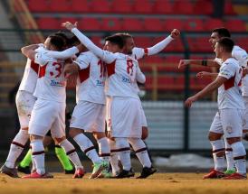 L'esultanza dei calciatori del Sudtirol