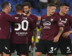 L'esultanza della Salernitana all'Olimpico