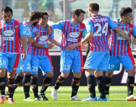 Un'esultanza del Catania in Serie A
