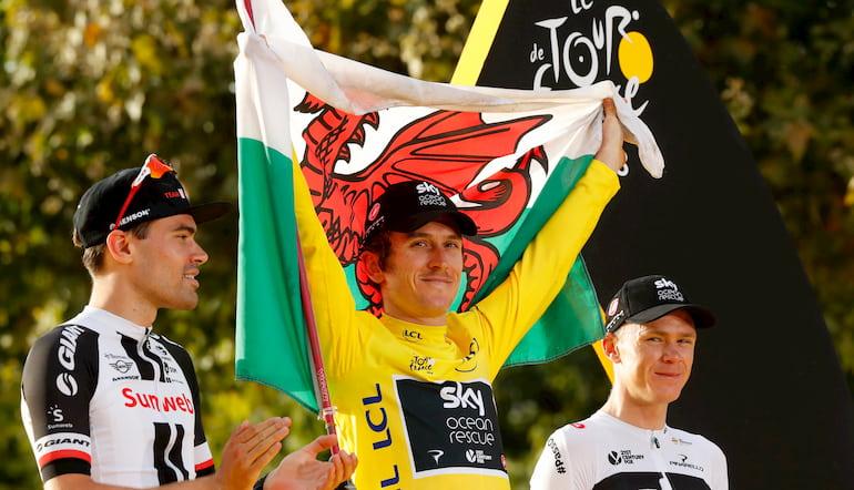 Geraint Thomas, festeggia la vittoria nel Tour 2018!