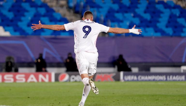 Benzema festeggia un gol all'Inter!
