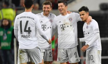 Un'esultanza del Bayern, unico a vincere il girone a punteggio pieno