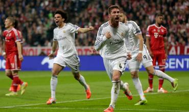 Sergio Ramos in gol contro il Bayern nel 2014