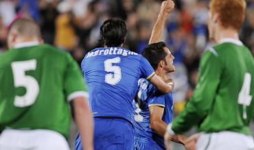 Sergio Pellissier esulta con la maglia della Nazionale!