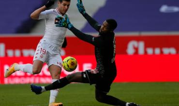 Pietro Pellegri con la maglia del Monaco