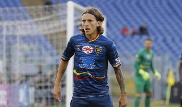 Jacopo Petriccione all'Olimpico con la maglia del Lecce