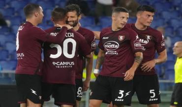 L'esultanza della Salernitana all'Olimpico