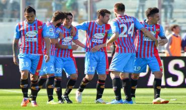 Un'esultanza del Catania in Serie A