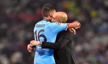 Guardiola con Rodrigo