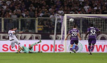 Andrea Petagna contro la Fiorentina