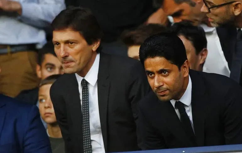 Al-Khelaifi con Leonardo in tribuna!