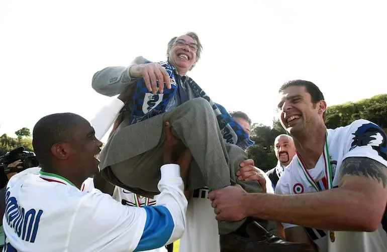 L'esultanza dell'Inter a Siena nel 2010!