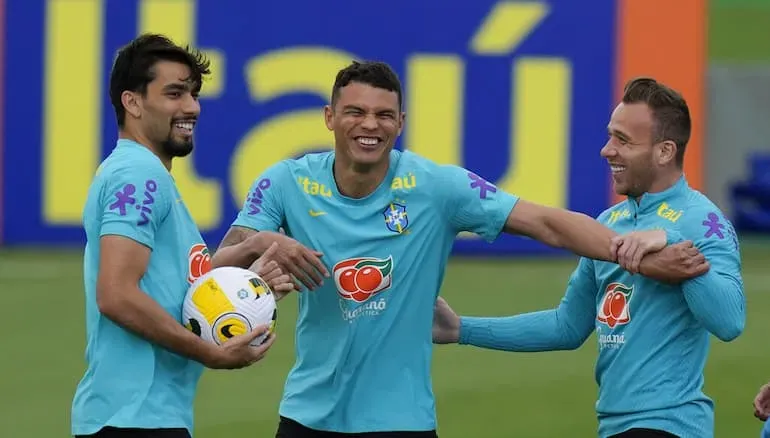 Arthur durante l'allenamento della Nazionale brasiliana!