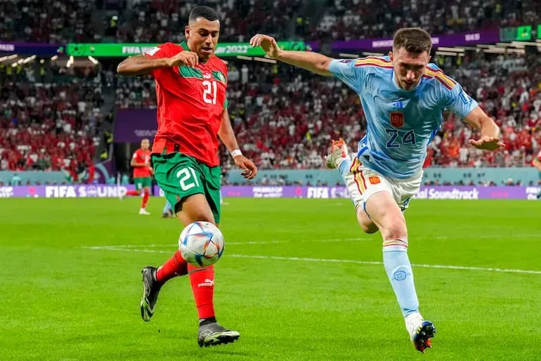 Cheddira contro la Spagna ai Mondiali